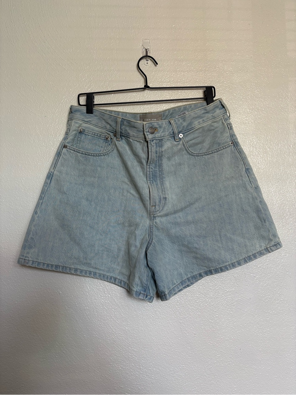 Everlane Light Blue High-Rise Denim Shorts
